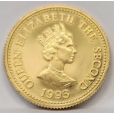 GUERNSEY 1993 . TWENTY-FIVE 25 POUNDS . GOLD COIN